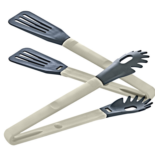 Herzberg Cooking Pinza per piatti in nylon grigio 2-in-1