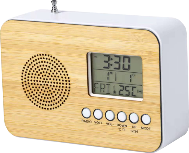 Wellys GD-160643: Radio e sveglia in bambù